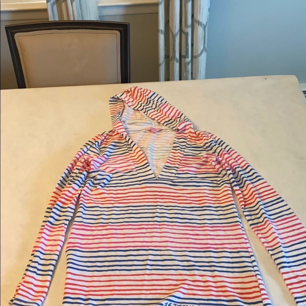 Lilly Pulitzer Striped Hoodie Coverup - Pink, Blue, White